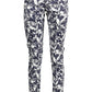 Blue Cotton Women Slim Trouser