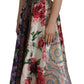 Dolce & Gabbana Dress Midi Patchwork Floral Jaquard Silk
