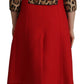 Elegant Red Leopard Trench Coat