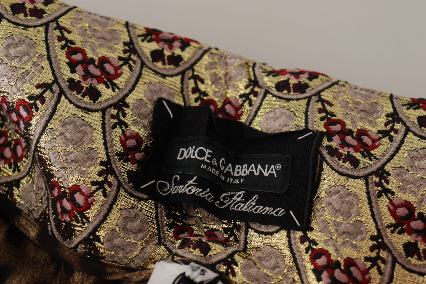 Pantaloni a vita alta con stampa leopardata jacquard