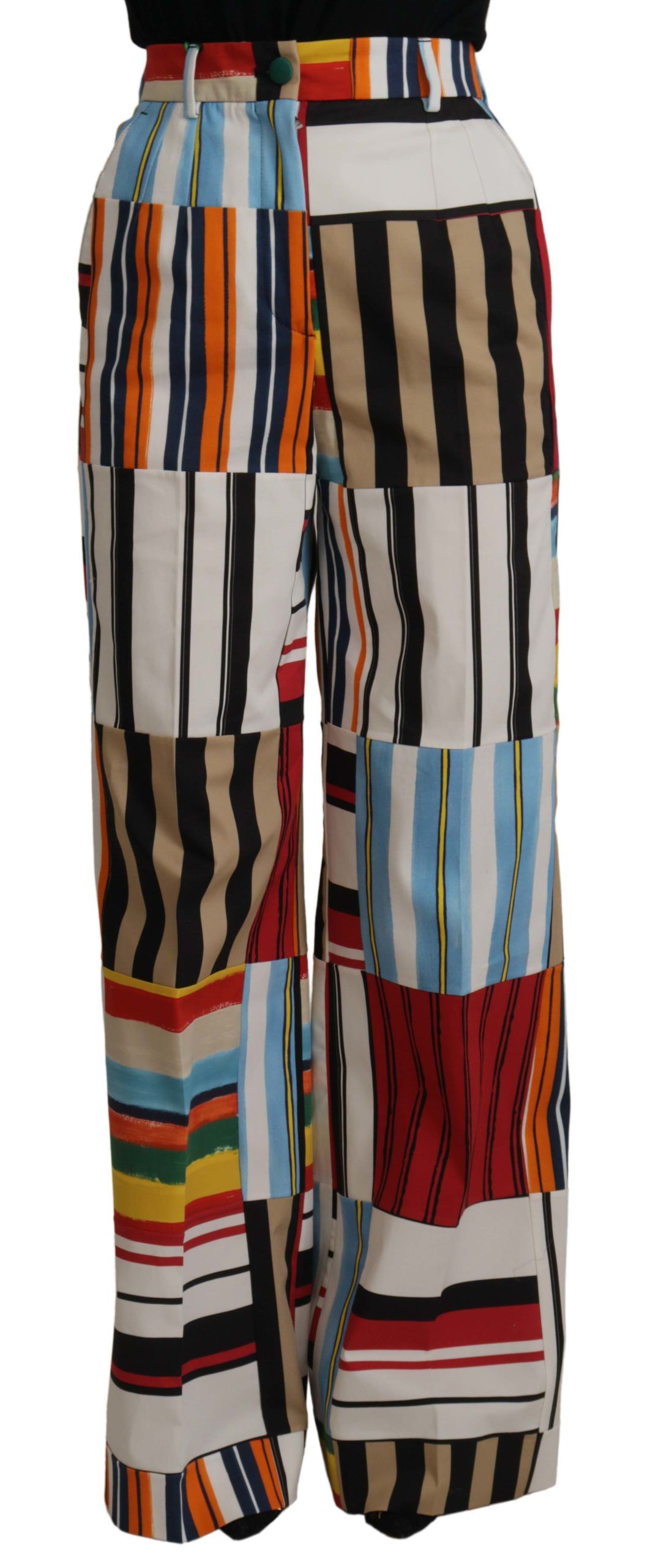 Pantaloni eleganti a righe a vita alta