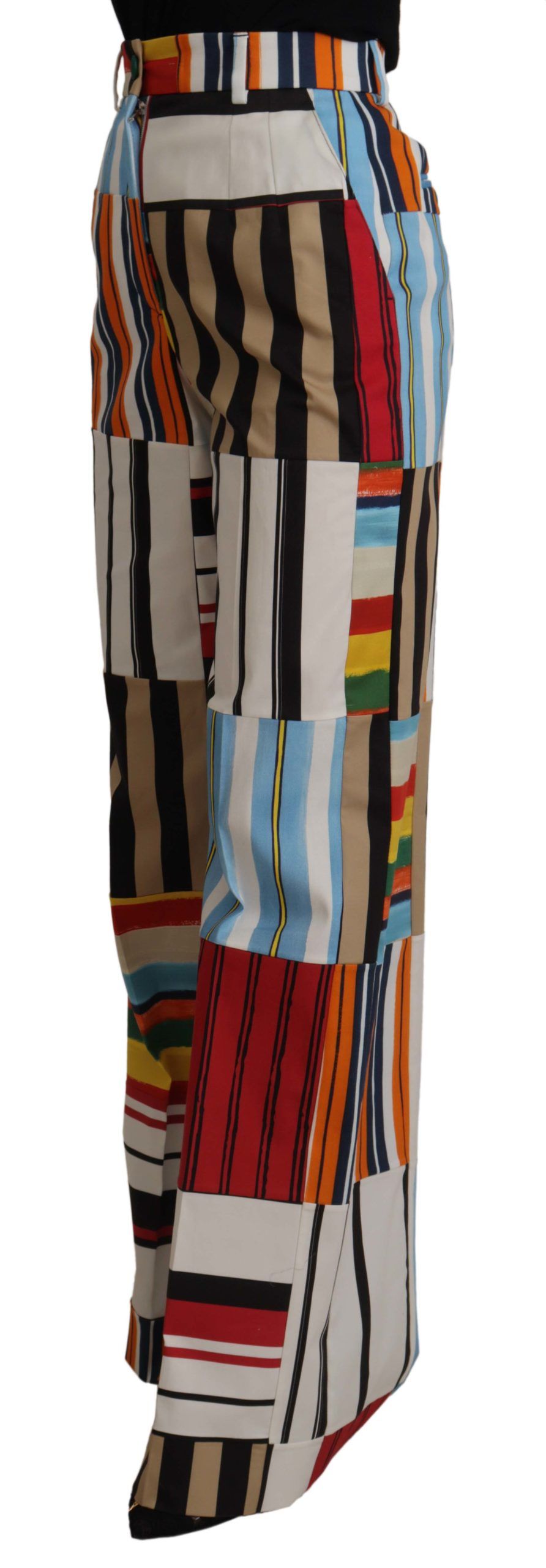 Pantaloni eleganti a righe a vita alta