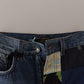Jeans rilassati in denim jacquard patchwork