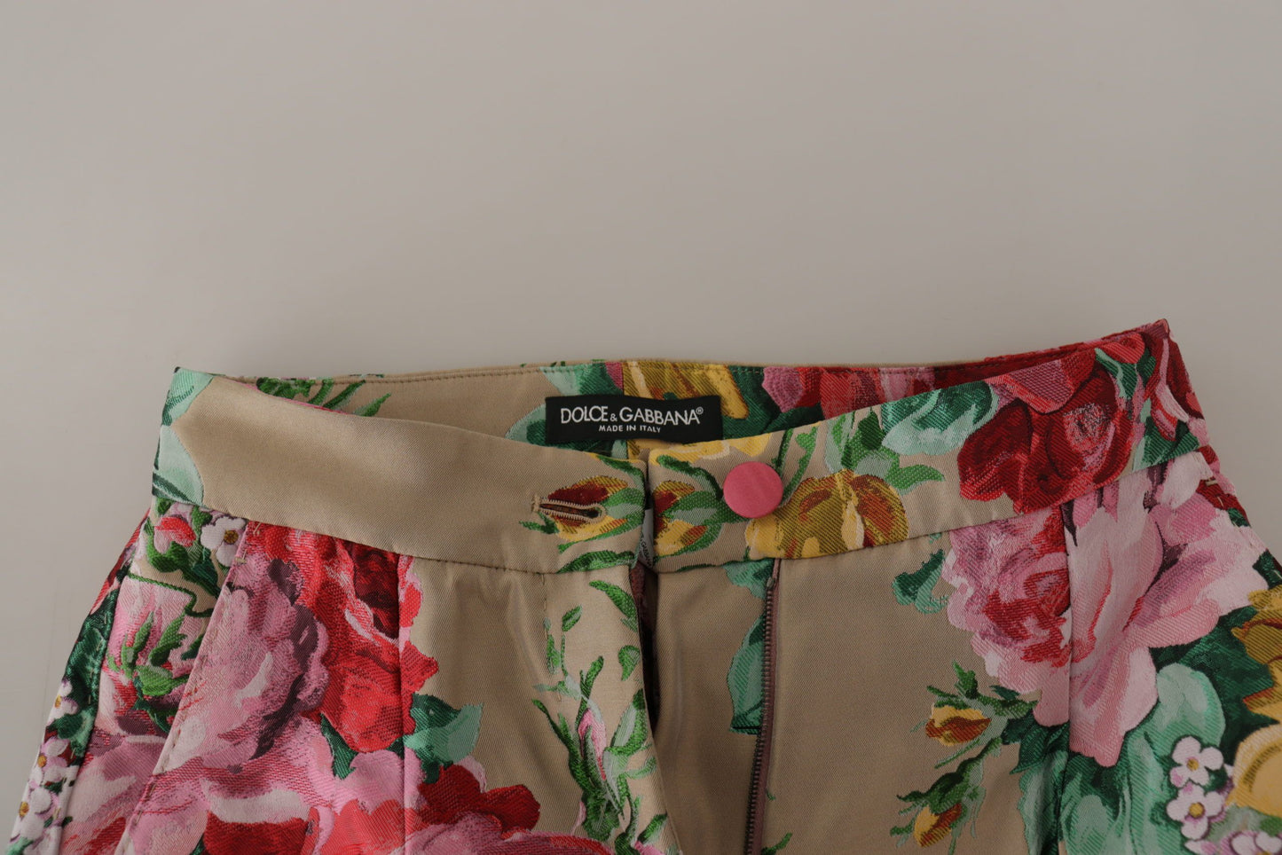 Pantaloni eleganti a vita alta con motivo floreale