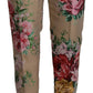 Pantaloni eleganti a vita alta con motivo floreale