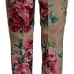 Pantaloni eleganti a vita alta con motivo floreale