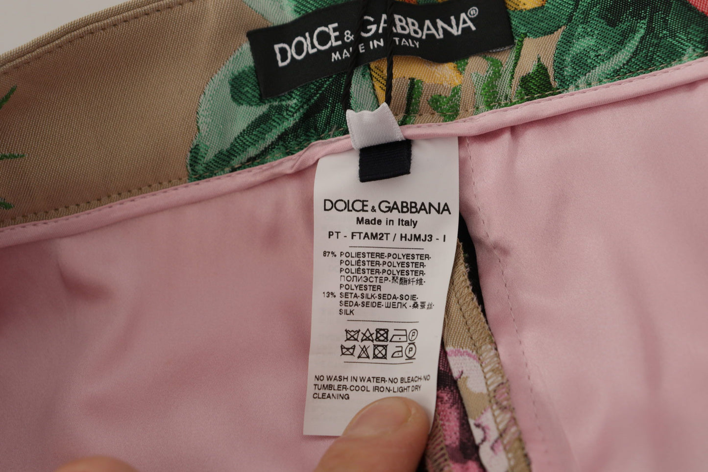 Pantaloni eleganti a vita alta con motivo floreale