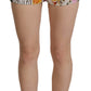 Mehrfarbige Shorts mit hoher Taille und Majolika-Blumenmuster