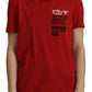 Elegantes rotes Baumwoll-T-Shirt mit Rundhalsausschnitt