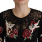 Maglione cardigan con angelo ricamato