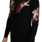 Maglione cardigan con angelo ricamato