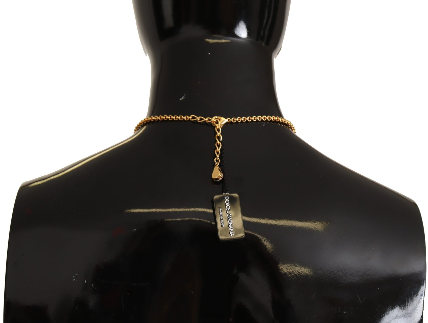 Collana con ciondolo in cristallo dorato glamour