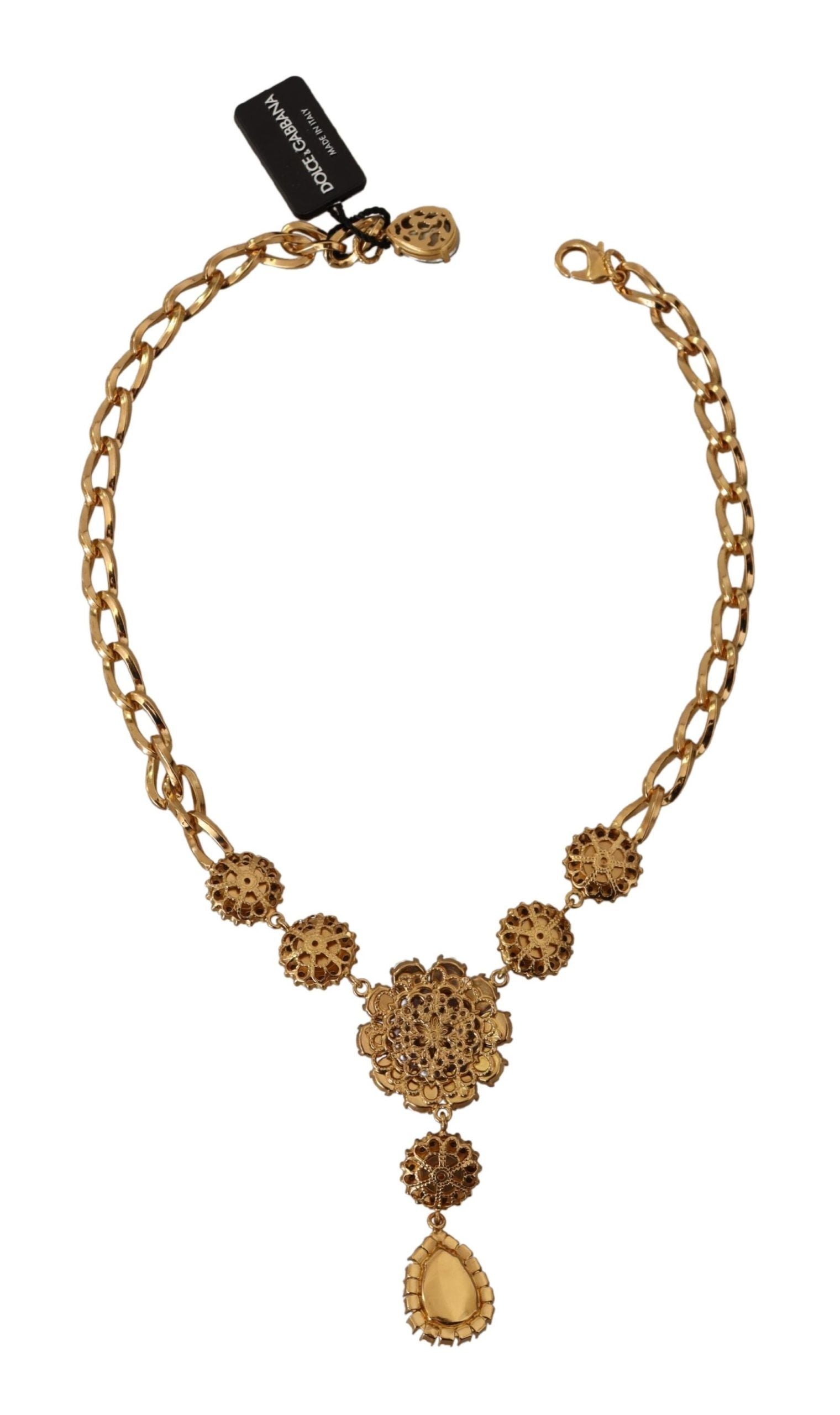 Elegante collana con cristalli floreali