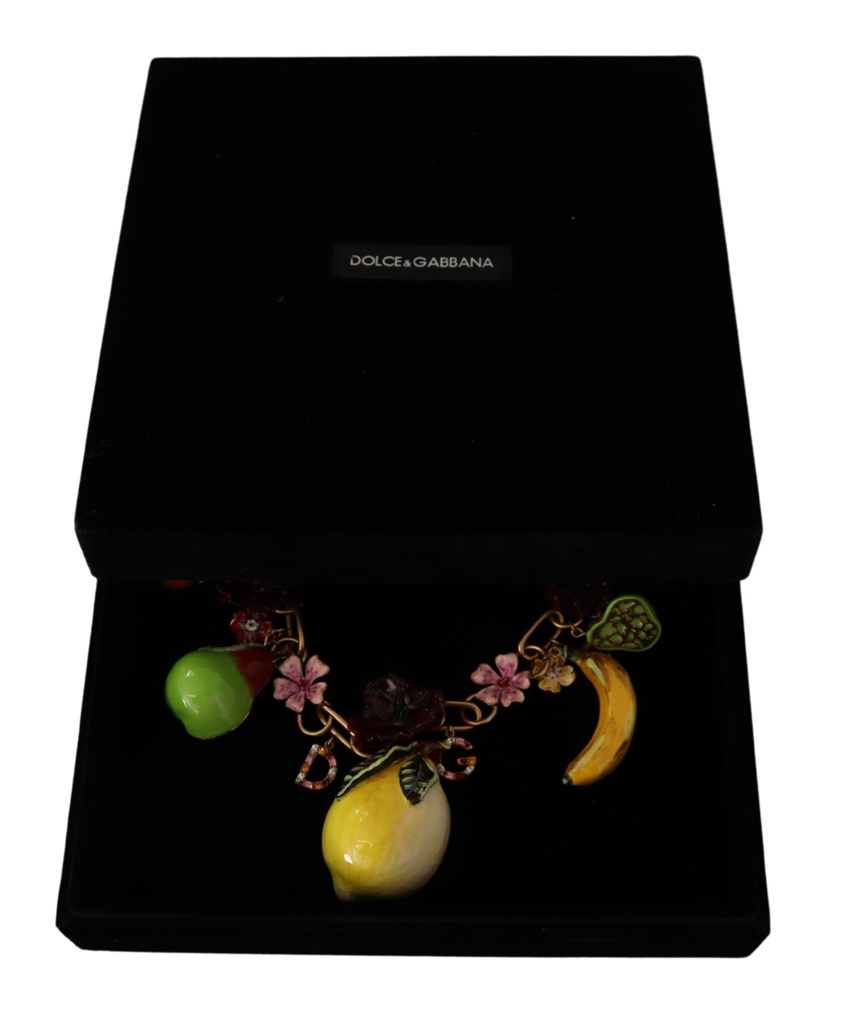 Collana chic in oro con frutta siciliana