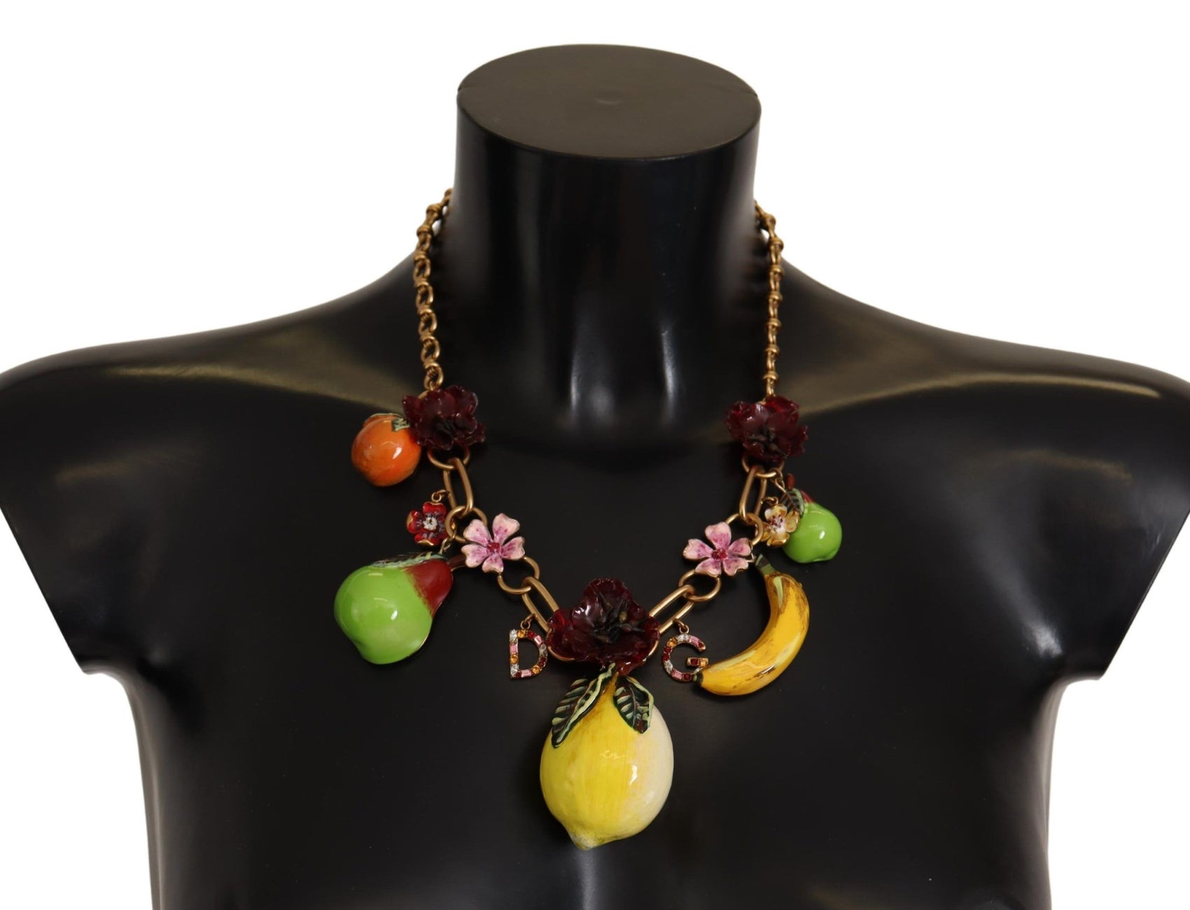 Collana chic in oro con frutta siciliana