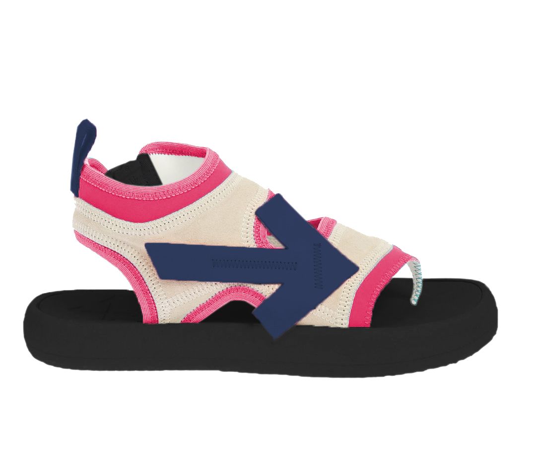 Fuchsia Neoprene Suede Sandals