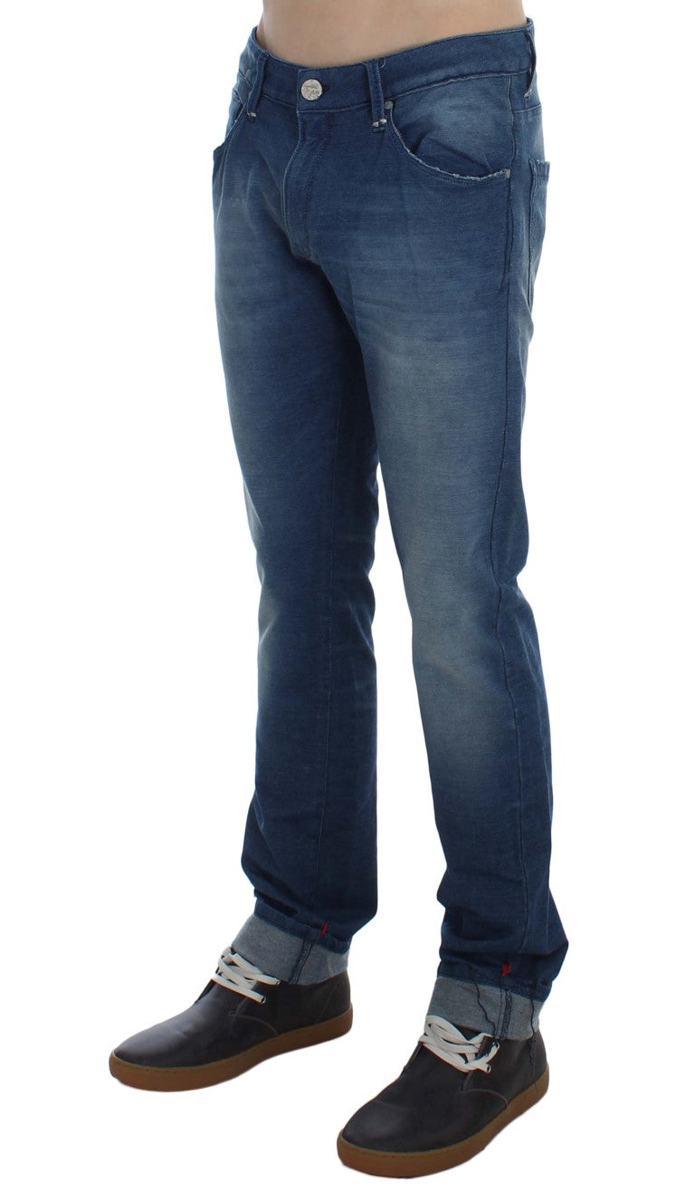 Slim Fit, blau verwaschener italienischer Denim