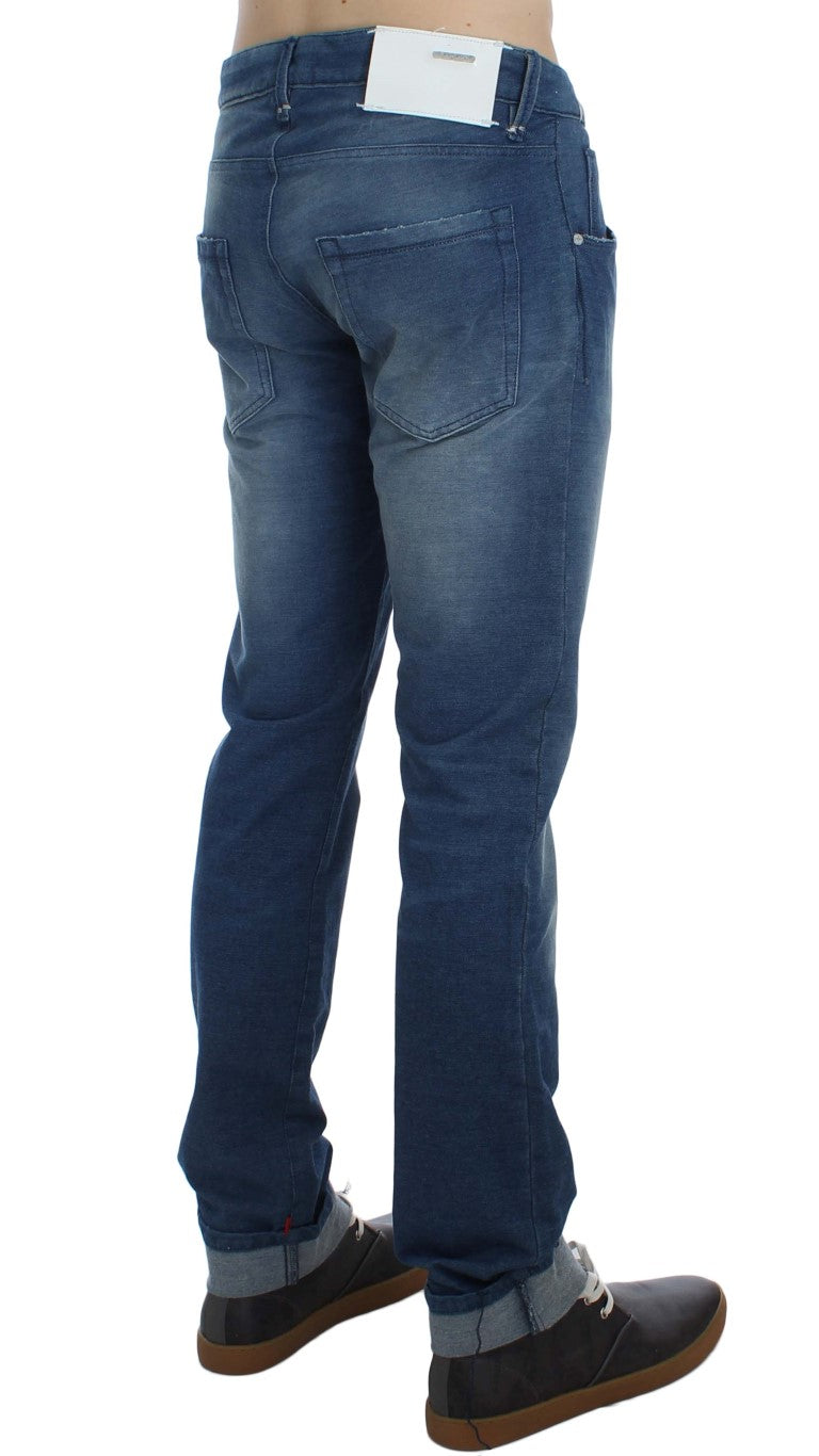 Slim Fit, blau verwaschener italienischer Denim