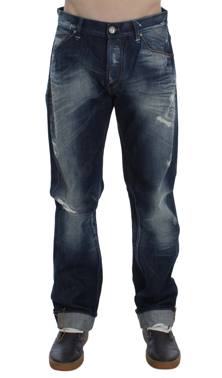 Authentische Jeans in normaler Passform und blauer Waschung