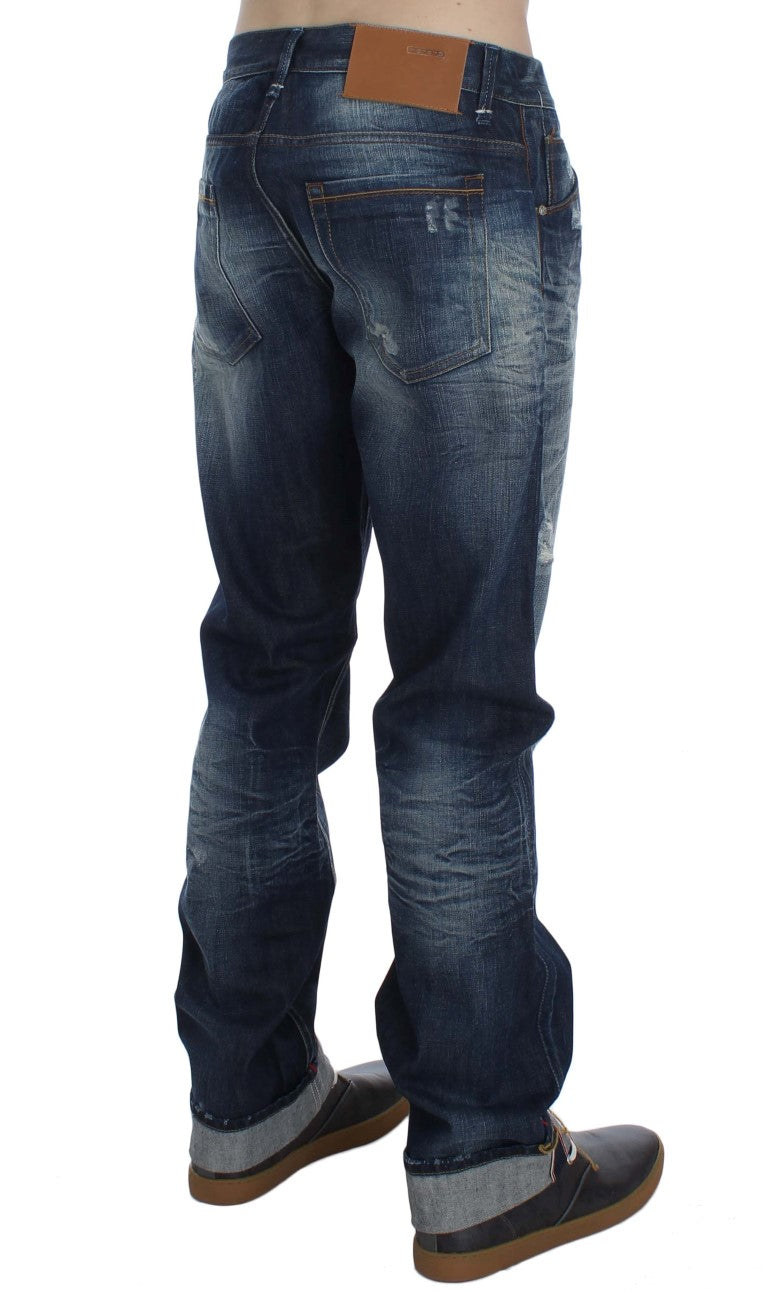 Authentische Jeans in normaler Passform und blauer Waschung