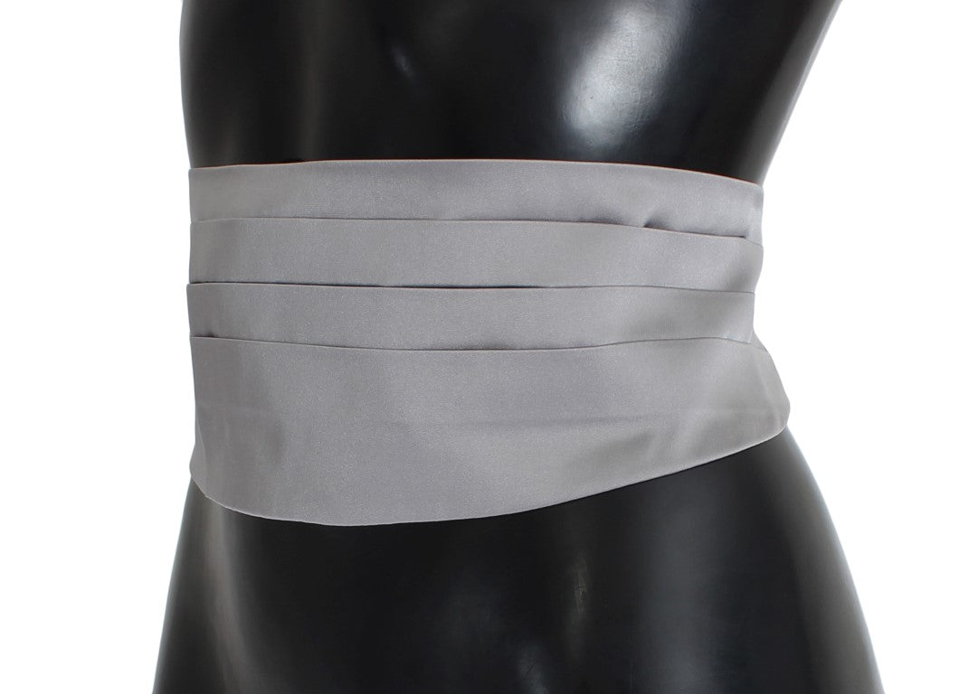 Elegante fascia in seta grigia