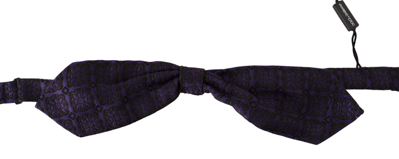 Elegante papillon geometrico blu in seta