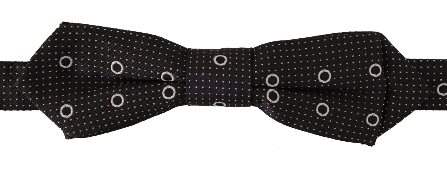 Papillon in seta a pois in bianco e nero