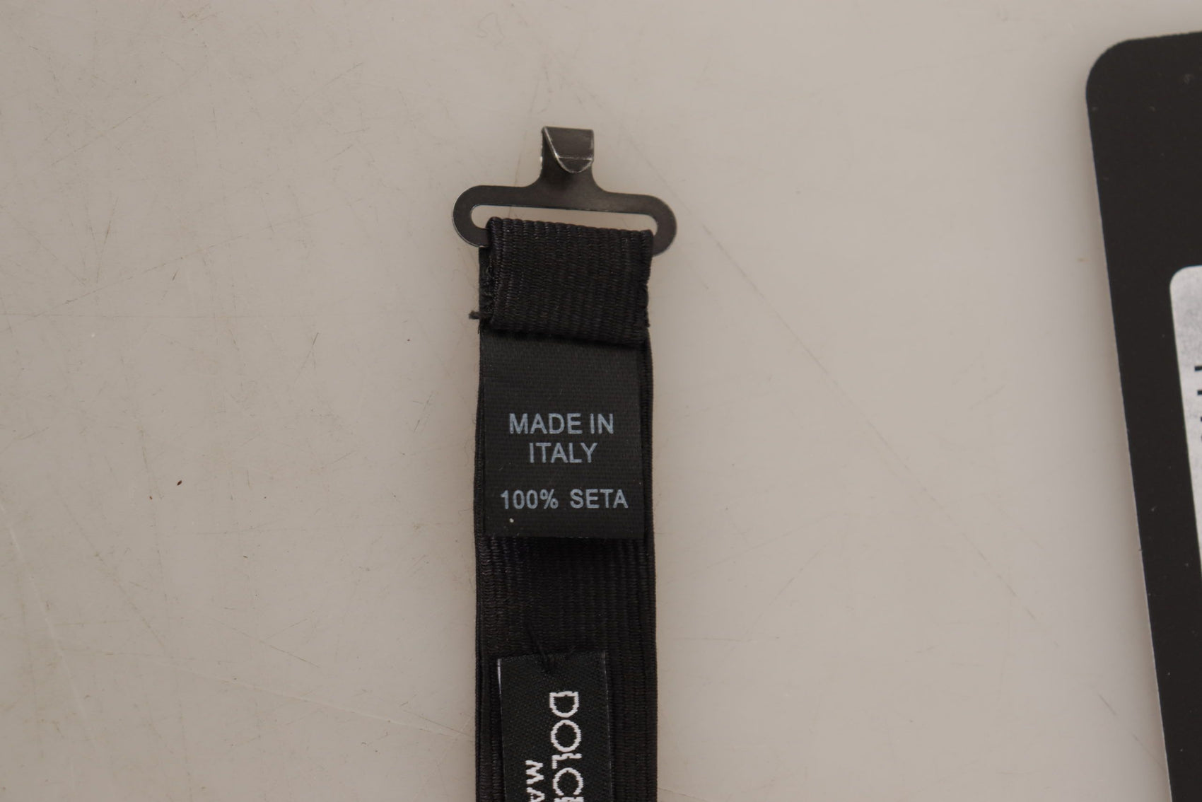 Dolce & Gabbana Black 100% Silk Adjustable Neck Papillon Tie