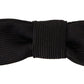 Dolce & Gabbana Black 100% Silk Adjustable Neck Papillon Tie