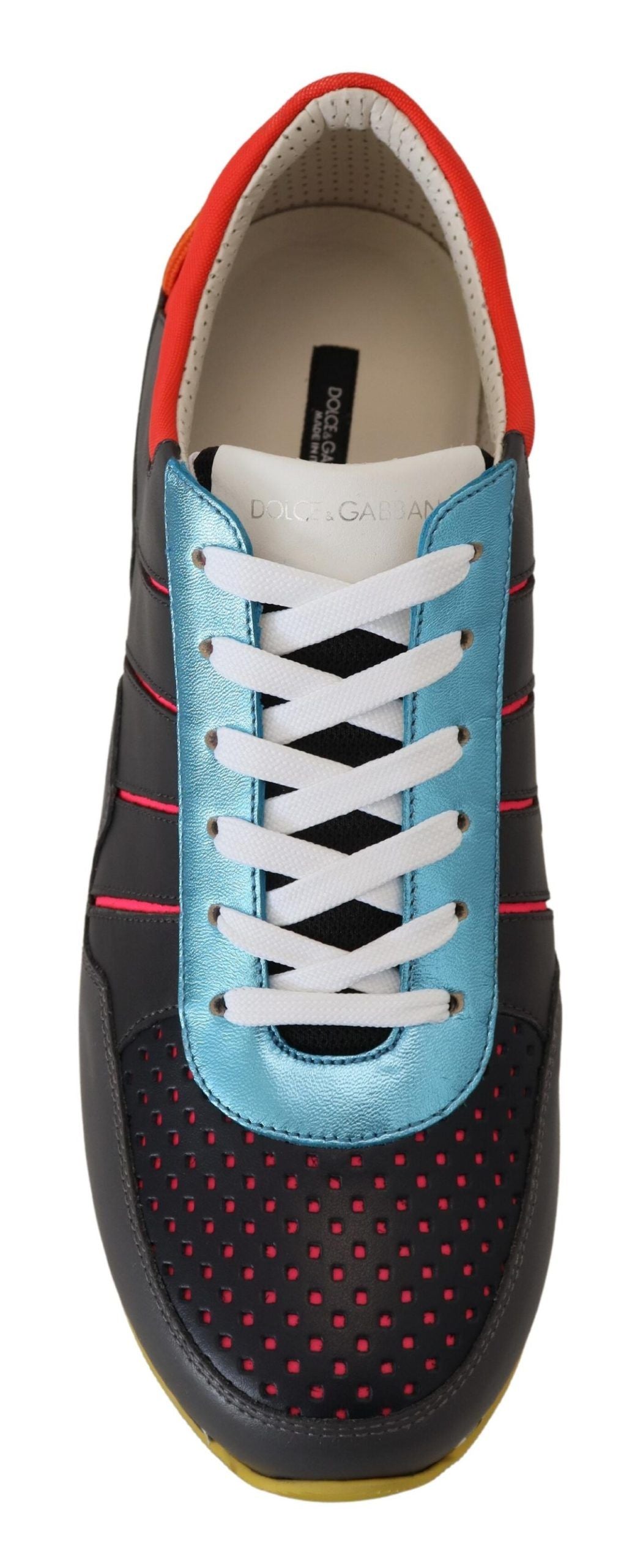 Mehrfarbige Low-Top-Sneaker aus Ledermischung