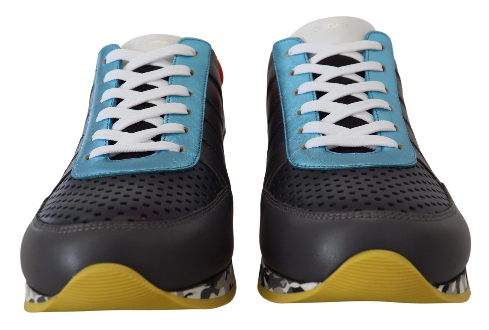 Mehrfarbige Low-Top-Sneaker aus Ledermischung