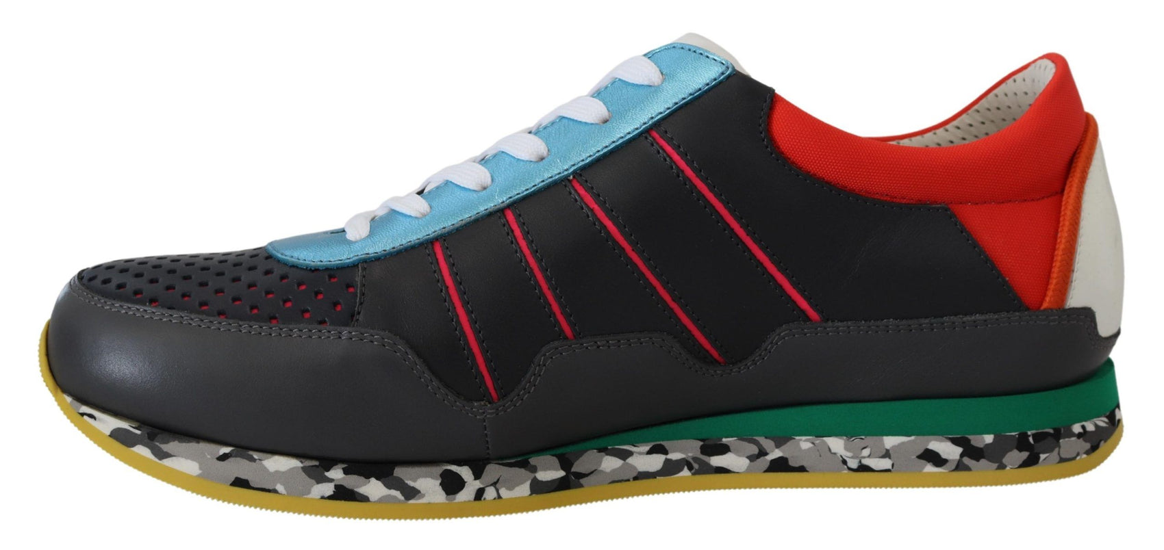 Mehrfarbige Low-Top-Sneaker aus Ledermischung