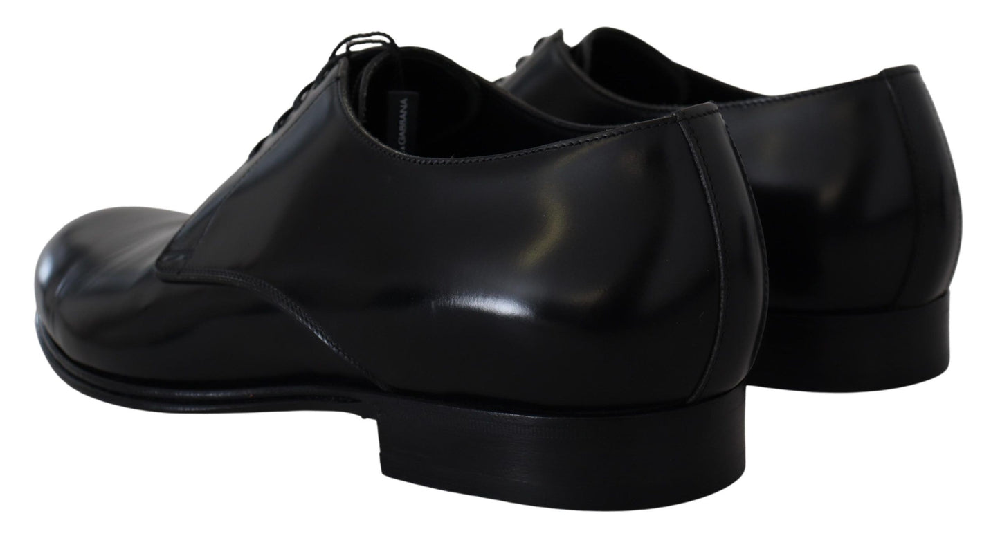 Elegant Black Leather Derby Shoes