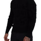 Eleganter schwarzer Wollpullover mit Logo