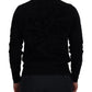 Eleganter schwarzer Wollpullover mit Logo