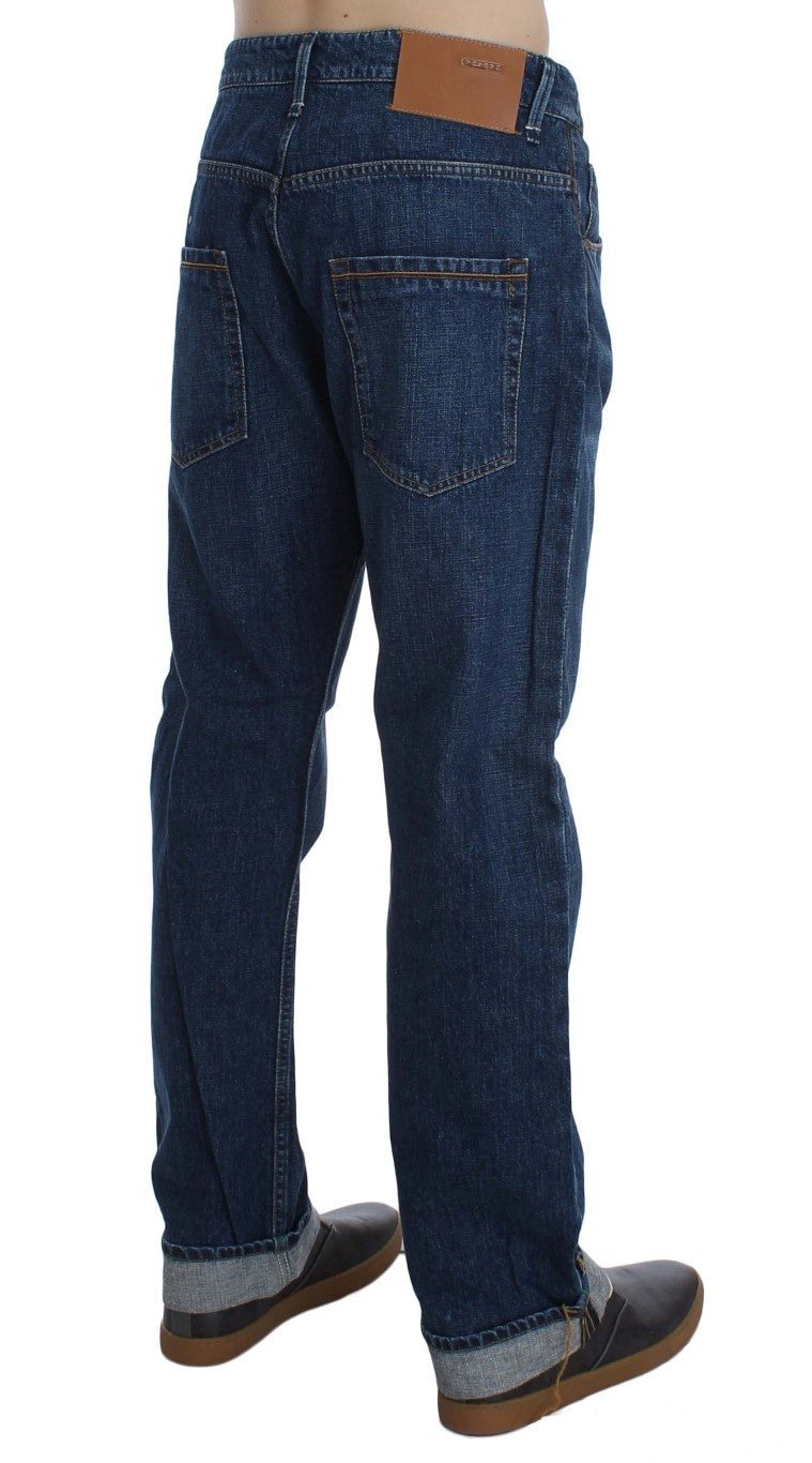 Jeans blu larghi e larghi chic da uomo