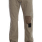 Beige Straight Fit Baumwolljeans für Herren