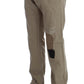 Beige Straight Fit Cotton Jeans for Men