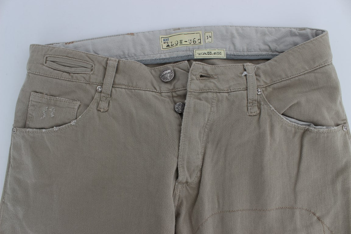 Jeans in cotone beige dritto da uomo