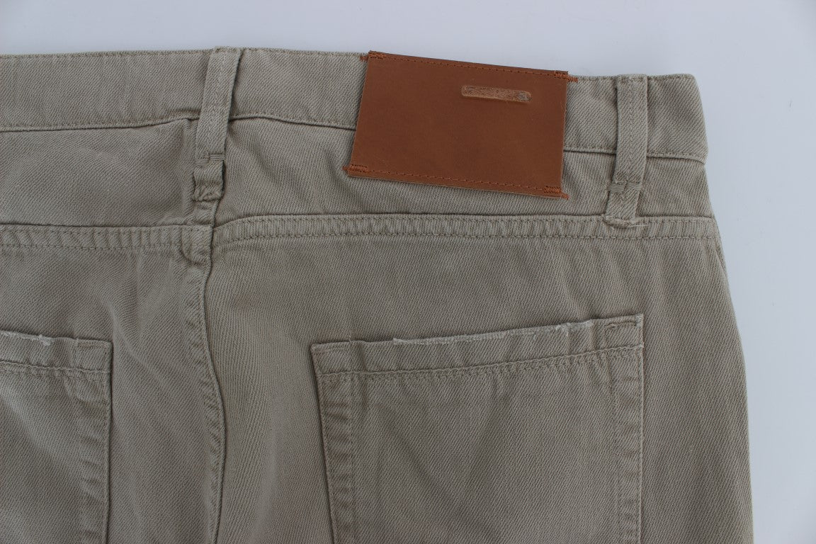 Jeans in cotone beige dritto da uomo