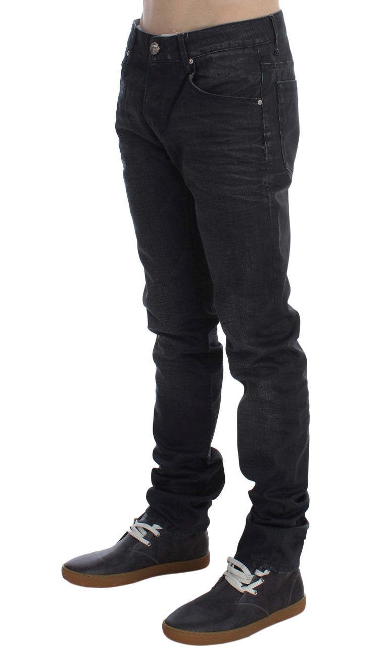 Elegante graue Slim Fit italienische Herrenjeans