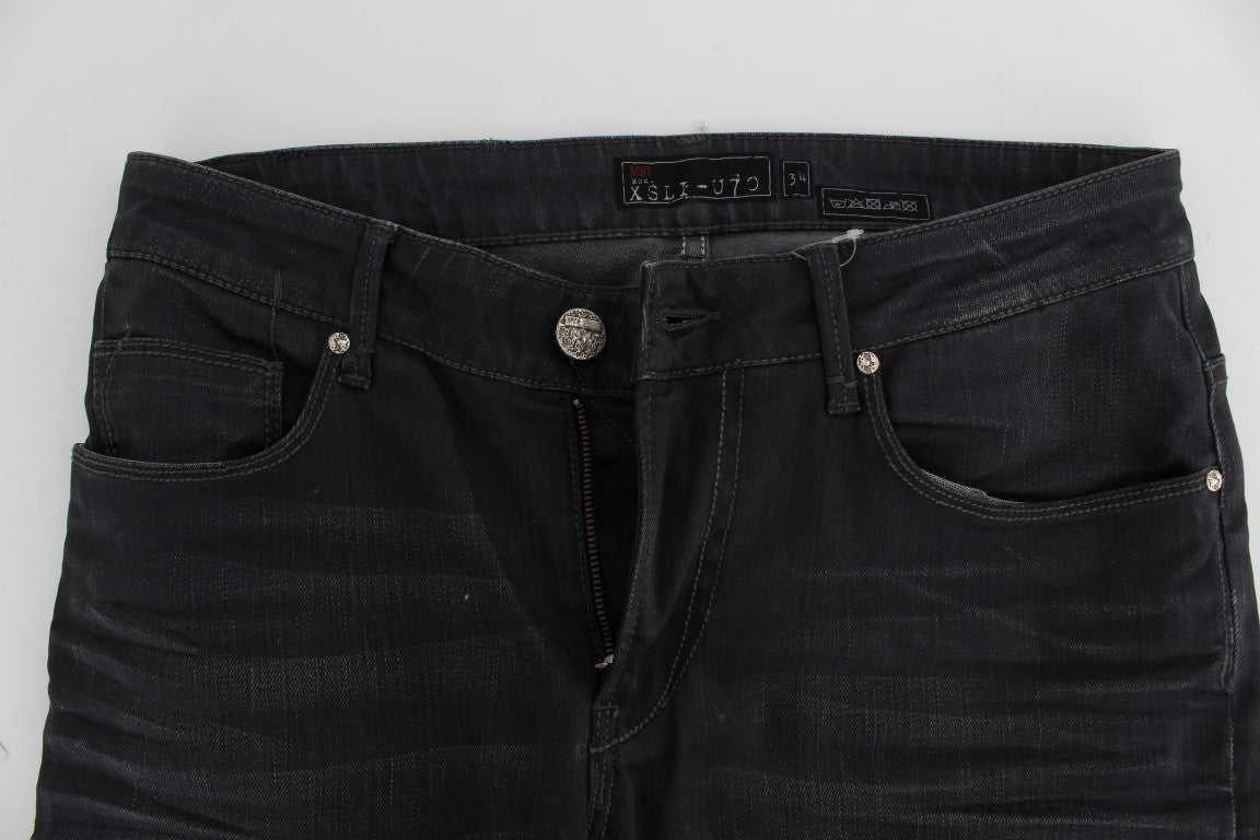 Jeans da uomo slim fit grigio elegante di alta qualità