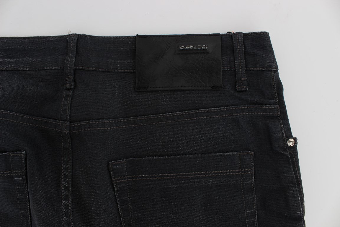 Eleganter grauer Slim Fit Premium-Denim für Herren