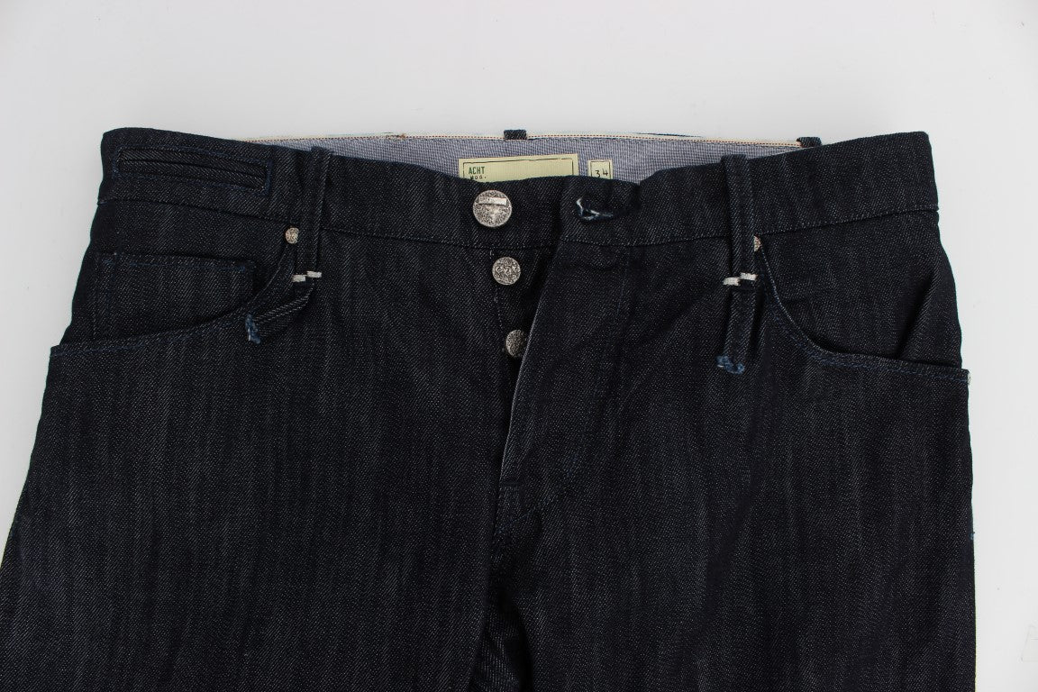 Jeans da uomo blu eleganti e dritti