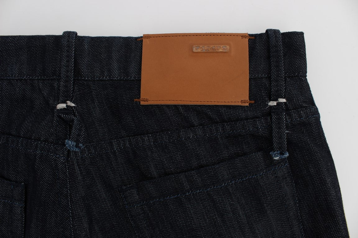 Jeans da uomo blu eleganti e dritti