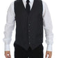 Elegant Gray Wool Formal Vest