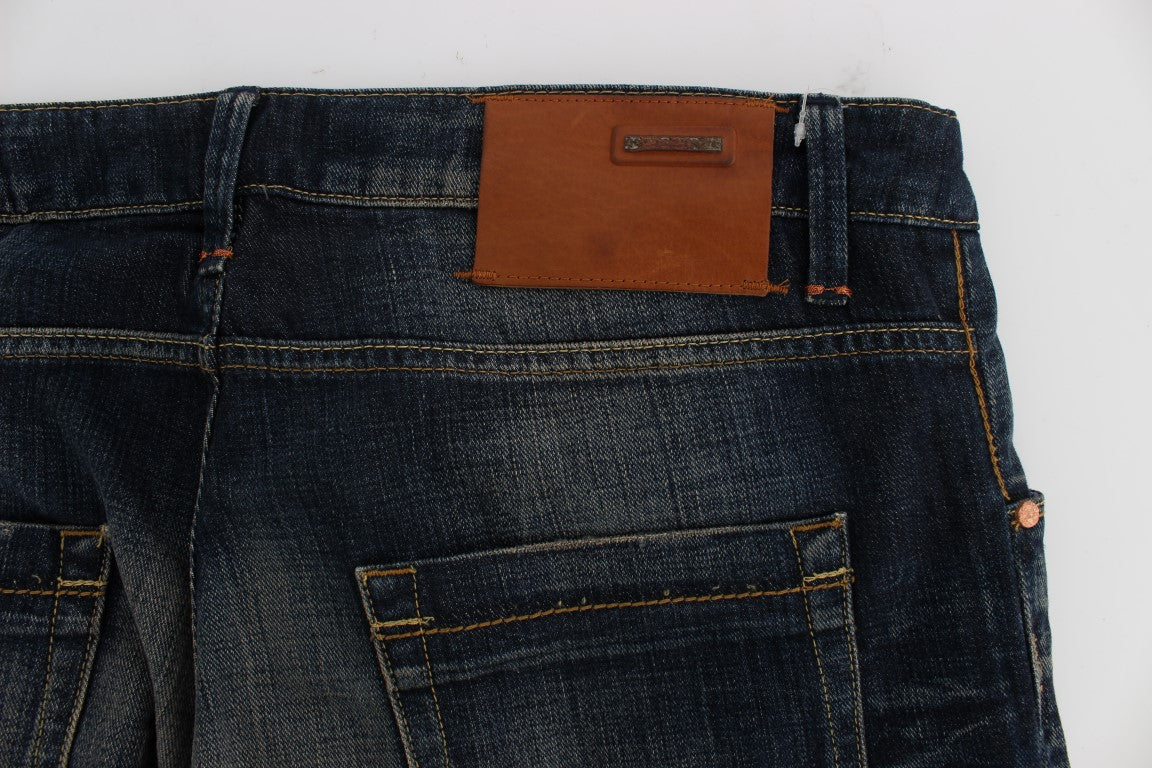 Jeans da uomo eleganti a vita bassa e vestibilità dritta