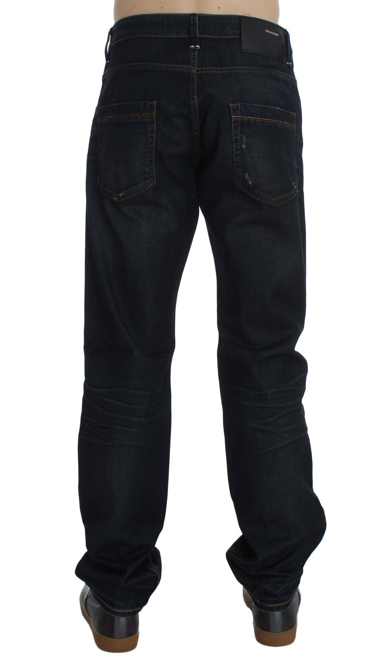 Elegante Straight Fit Dunkelblaue Jeans