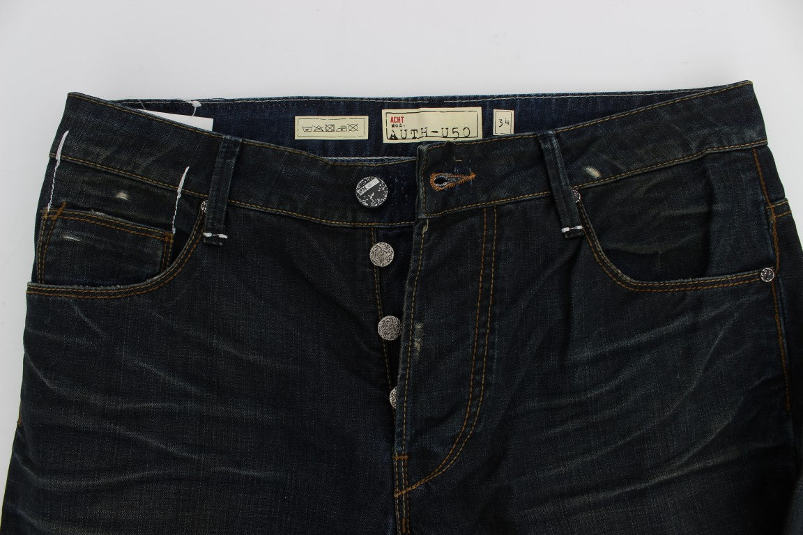 Elegante Straight Fit Dunkelblaue Jeans