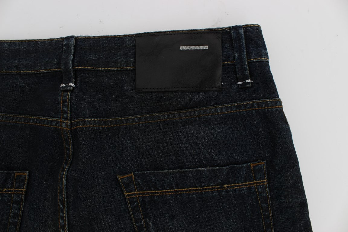 Elegante Straight Fit Dunkelblaue Jeans